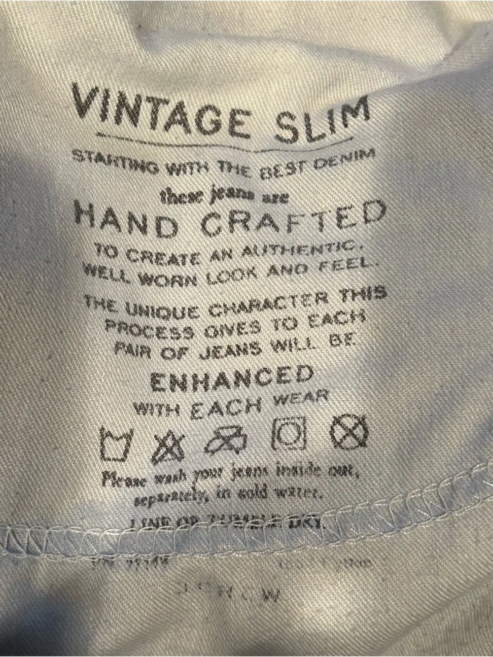J.Crew‎ Mens Vintage Slim Jeans 34x32 Straight Leg Cotton Made in Canada